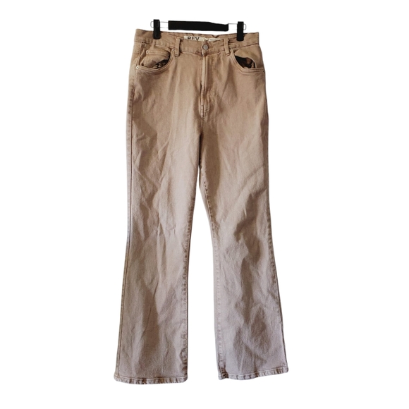 Revolve Rev Denim Taupe Vintage Flare High Rise Stretch Jeans 30 - Picture 2 of 7